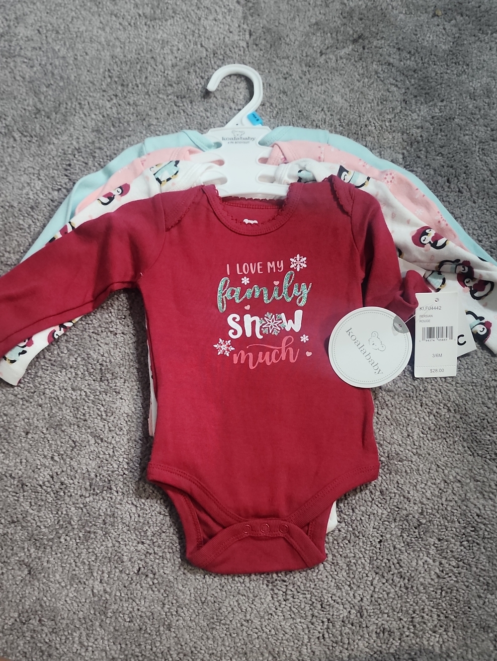 Koalababy - Set Of 4 Long-Sleeve Holiday Onesies 3/6M